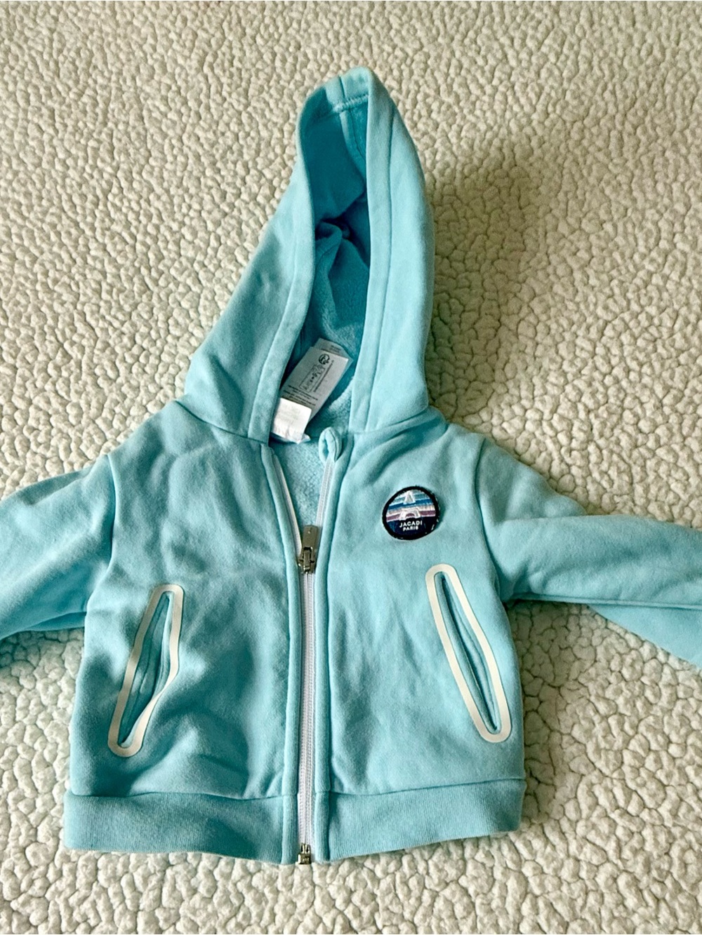 Jacadi Light Blue Hooded Zip-Up Jacket for Kids